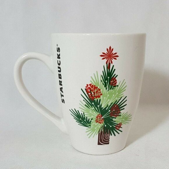 Starbucks Holiday Christmas Tree Mug 2011 Pine Cones - Picture 1 of 3
